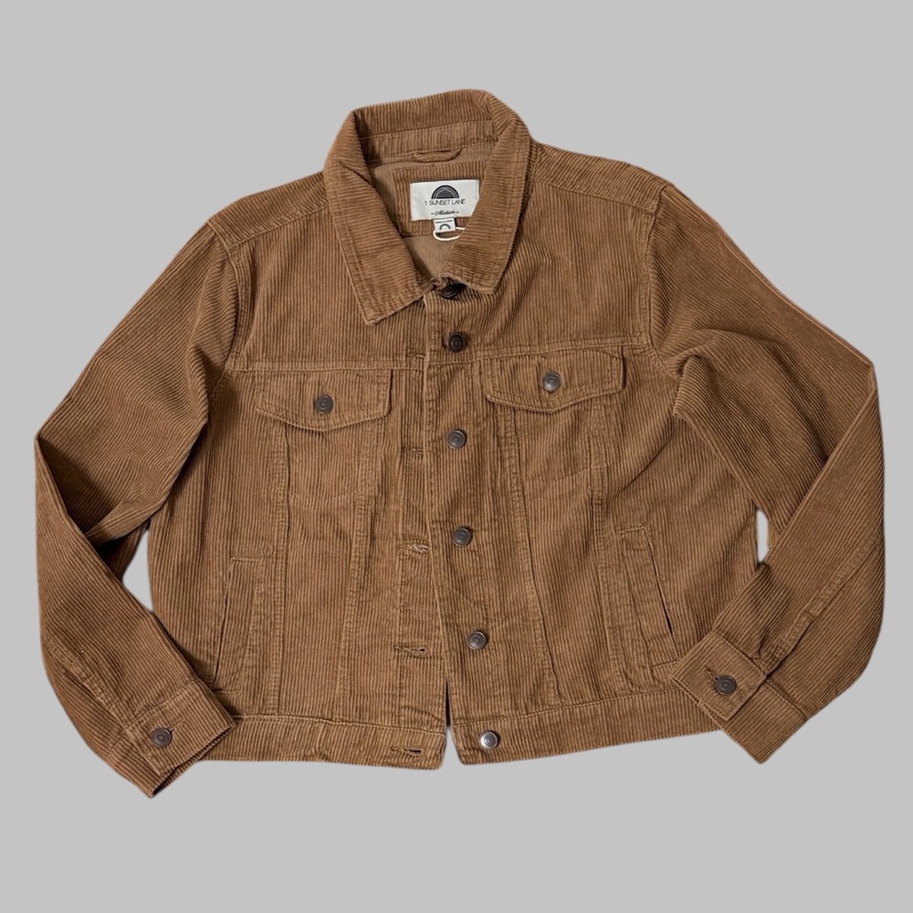 1 Sunset Lane Light Brown Corduroy Button-Down Jacket